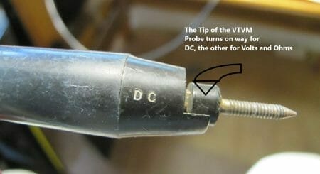 VTVM tip close up