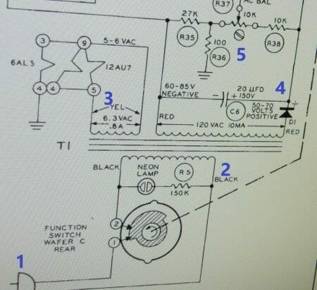Power supply of VTVM