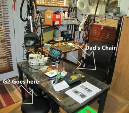 Two soldering stations now at the electronics bench.
