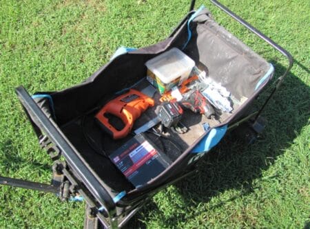 beech cart and tools